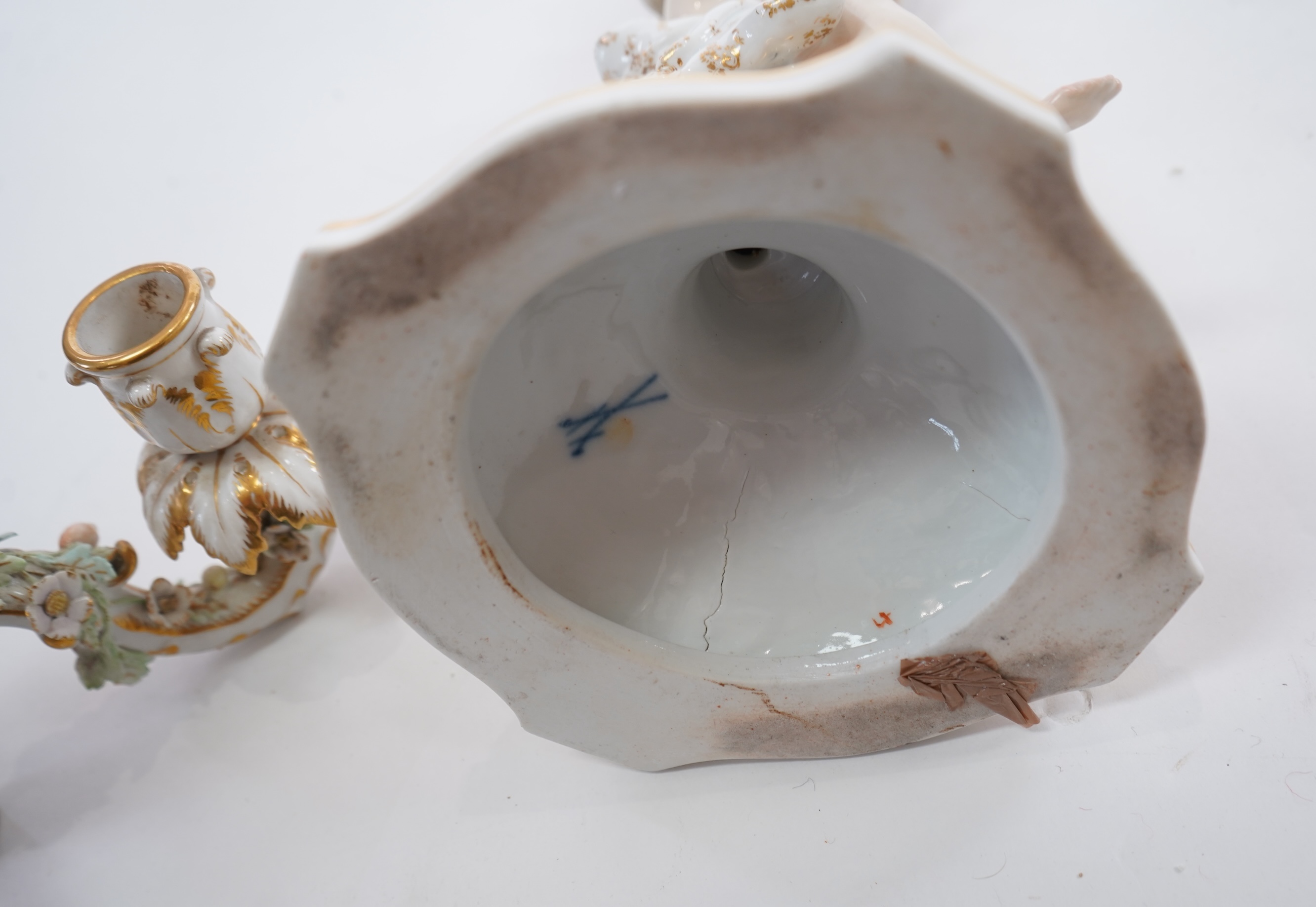 A Meissen figural candelabra, late 19th century